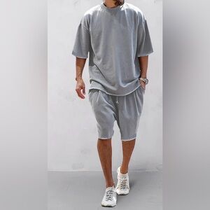 GOOFANDY Casual Loose Fit Solid Sports Sets Grey XXXL NWT
